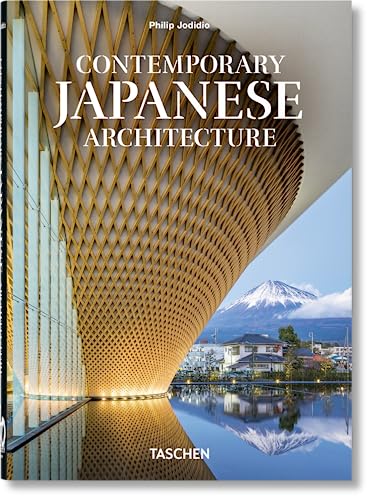Book cover featuring a wooden lattice structure reflected in water with Mount Fuji behind.