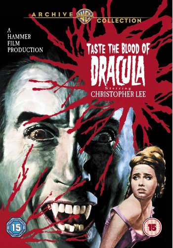 DVD cover for “Taste The Blood Of Dracula” featuring Christopher Lee.