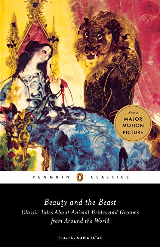 Book cover illustration of a woman and a beast with a yellow and red background.