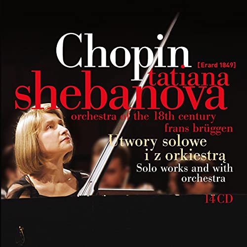 CD case with a cover featuring a portrait, titled "Tatiana Shebanova - Chopin" with a barcode.