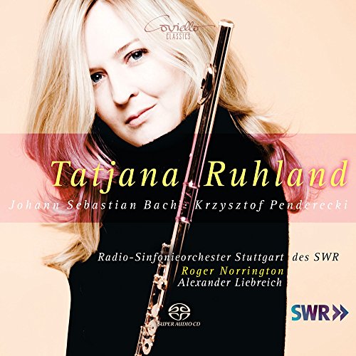 CD cover featuring a blonde woman holding a flute, with text overlay.