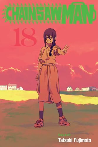 Colorful manga cover with man and chainsaw, likely Denji, in a dynamic pose.