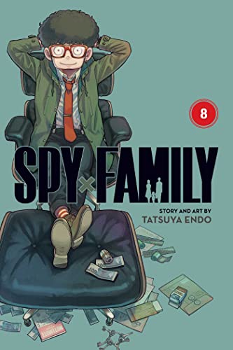 A young man with glasses sits in a chair on the Spy x Family cover.