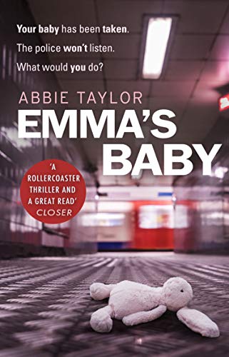 Book cover: "Emma's Baby" with a teddy bear and blurred subway scene.