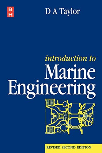 Blue book cover with title “Introduction to Marine Engineering” and engine diagram.