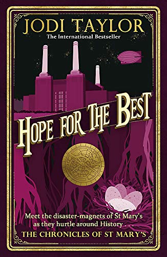 Book cover: dark background, towers, golden text “Hope for the Best”.