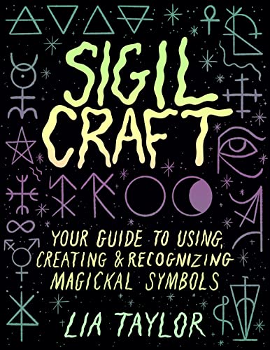 Book cover with neon green sigils and text on a black background.