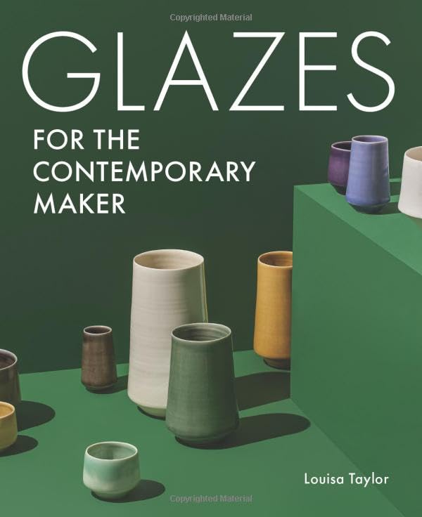 Book cover titled Glazes for the Contemporary Maker featuring various colorful ceramic vases.