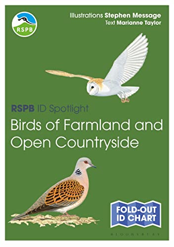 RSPB ID chart cover featuring a barn owl in flight and a turtle dove.