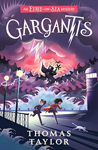 Book cover: children running from a stormy sea and dark ship.