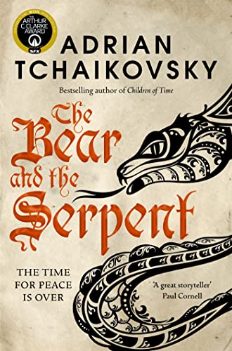 Book cover: a bear’s head merging with a coiled serpent design.