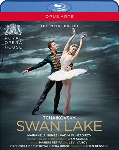 Blu-ray cover for Tchaikovsky’s Swan Lake featuring ballet dancers.