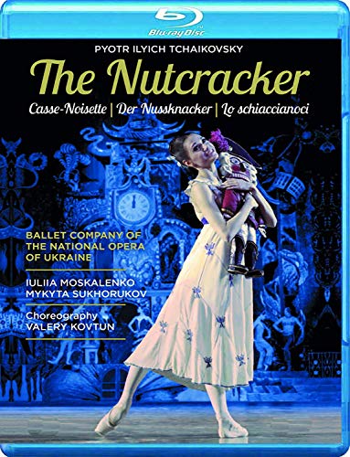 Blue-ray case cover featuring a ballerina holding a nutcracker doll on a dark blue background.