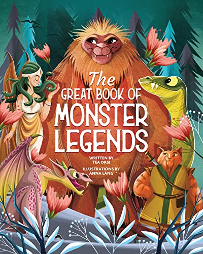Book cover featuring mythical creatures like a Yeti, Medusa, and dragon.