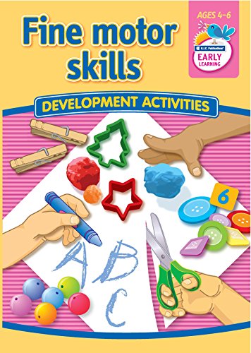 Activity book cover with hands, art supplies, and colorful shapes for children.