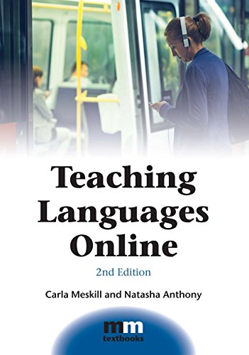 Book cover: "Teaching Languages Online," featuring a woman with headphones.
