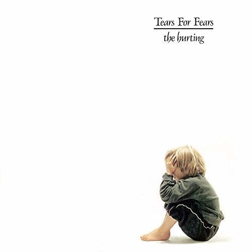A child sits on the floor with their head in their hands against white.
