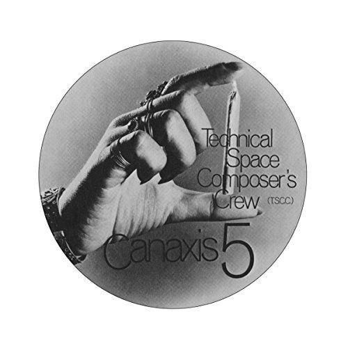 Black and white vinyl record label with a hand holding a cigarette.