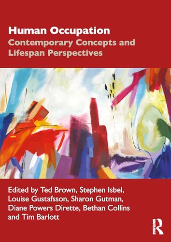 Book cover with abstract red and yellow paint strokes, titled “Human Occupation.”
