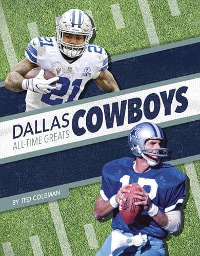 Book cover featuring Dallas Cowboys football players, Ezekiel Elliott and Roger Staubach.