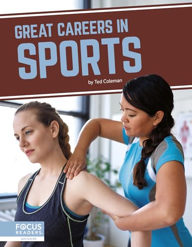 Book cover: “Great Careers in Sports” showing a physical therapist with a patient.