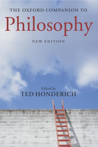 Book cover for The Oxford Companion to Philosophy showing a red ladder against a wall.
