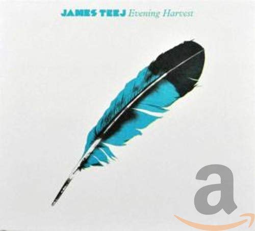 CD cover: “Evening Harvest” by James Teej, featuring a blue feather.
