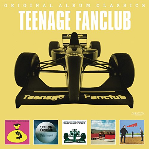 Teenage Fanclub album box set cover featuring a black race car on yellow background.