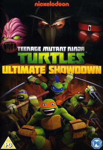 DVD cover featuring the four Ninja Turtles in front of Shredder and Krang.