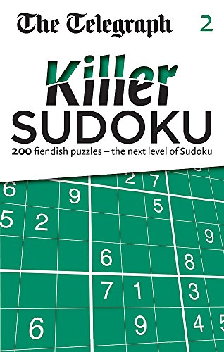 Book cover for The Telegraph Killer Sudoku 2 featuring a green Sudoku grid background.