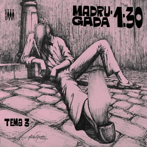 CD cover: sketch of a person lounging in a courtyard.