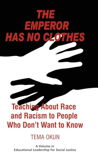 Book cover with contrasting hands and red text about race and racism.