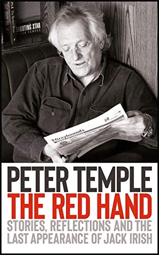 Book cover featuring an older man reading a newspaper, titled "The Red Hand.