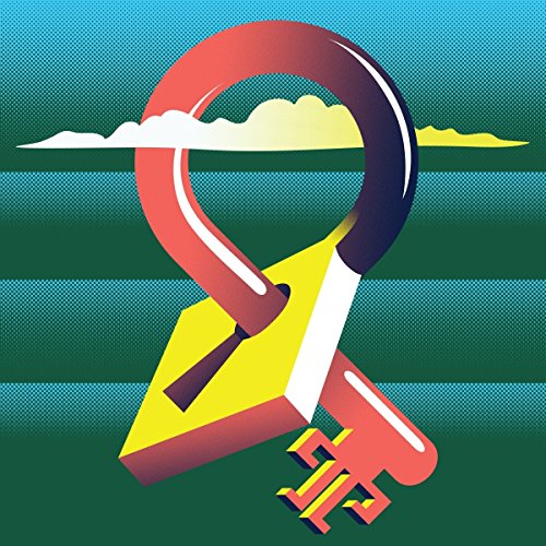 Abstract vinyl record cover with a volcano shape in red, yellow, and white.