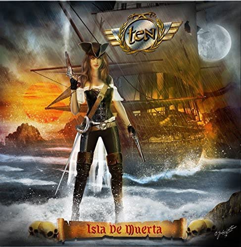 CD cover for Ten’s “Isla De Muerta” featuring a pirate and ship.