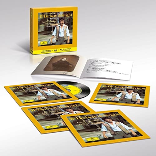 Rossini’s *Il barbiere di Siviglia* CD box set with performers and booklet.