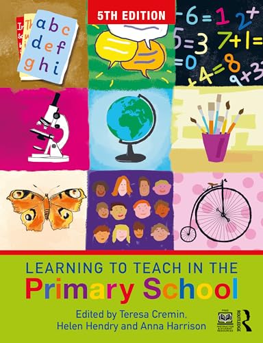 Book cover: "Learning to Teach in the Primary School" with educational imagery.
