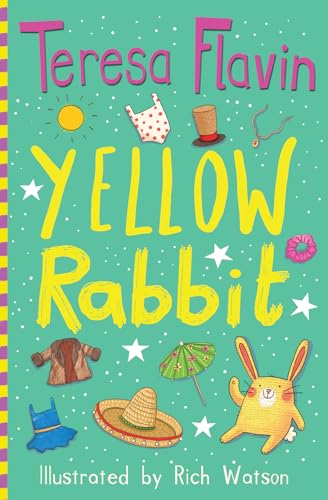 Book cover: "Yellow Rabbit" with illustrated rabbit and scattered objects.
