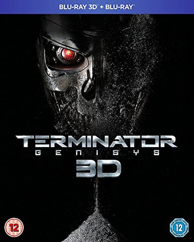 Terminator Genisys Blu-ray cover featuring a close-up of a robotic face.