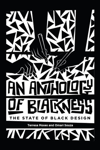 Black and white book cover with hands drawing amidst geometric shapes.