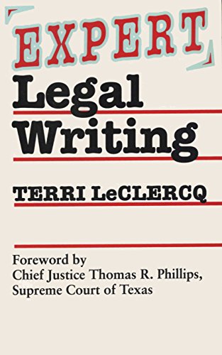 Book cover: "Expert Legal Writing" by Terri LeClercq, with red and white text.
