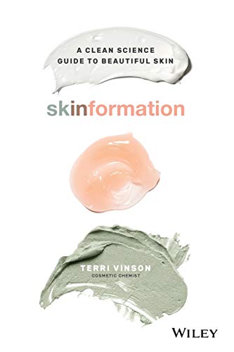Book cover with skincare product imagery and title "Skinformation" by Terri Vinson.