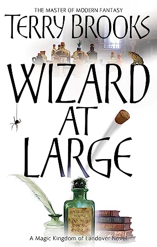 Book cover with title and author name, ink bottle, quill, books, and small creatures.
