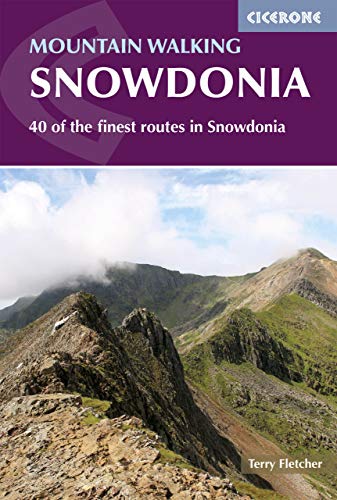 Book cover: “Mountain Walking in Snowdonia” with a mountain landscape.