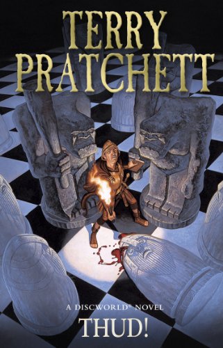 Book cover: a man with a torch stands among large stone statues.