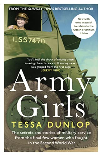 Book cover: "Army Girls" with a woman in a military vehicle.