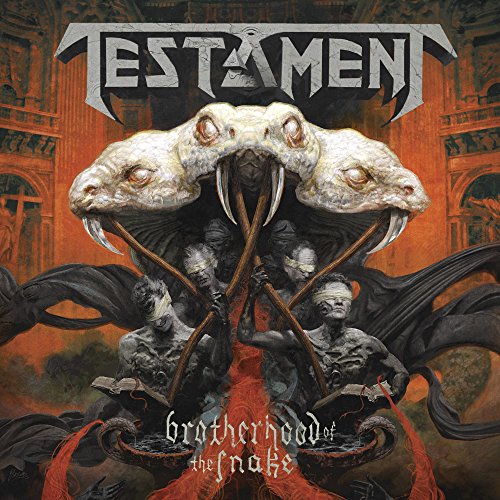 Album cover of "Testament - Brotherhood Of The Snake" featuring a multi-headed snake.