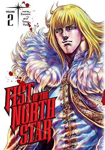 Manga cover featuring a blonde man in a fur-collared coat with red blood splatters.