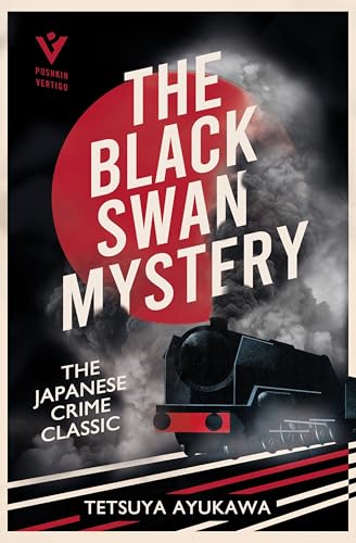 Book cover with train and red circle, dark background, white and red text.