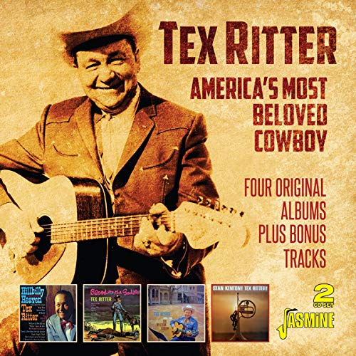 Tex Ritter CD cover featuring a smiling cowboy with a guitar.